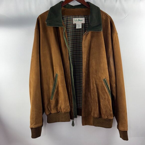 Rare Vintage L.L. Bean Suede Leather Bomber Jacket - Picture 7 of 10